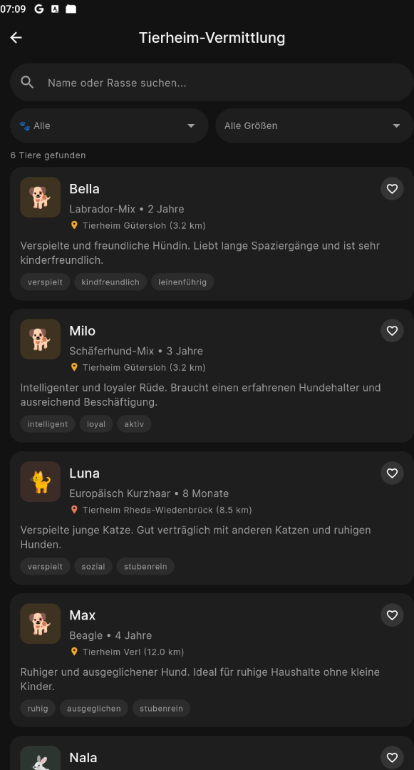 Tierheim-Vermittlung